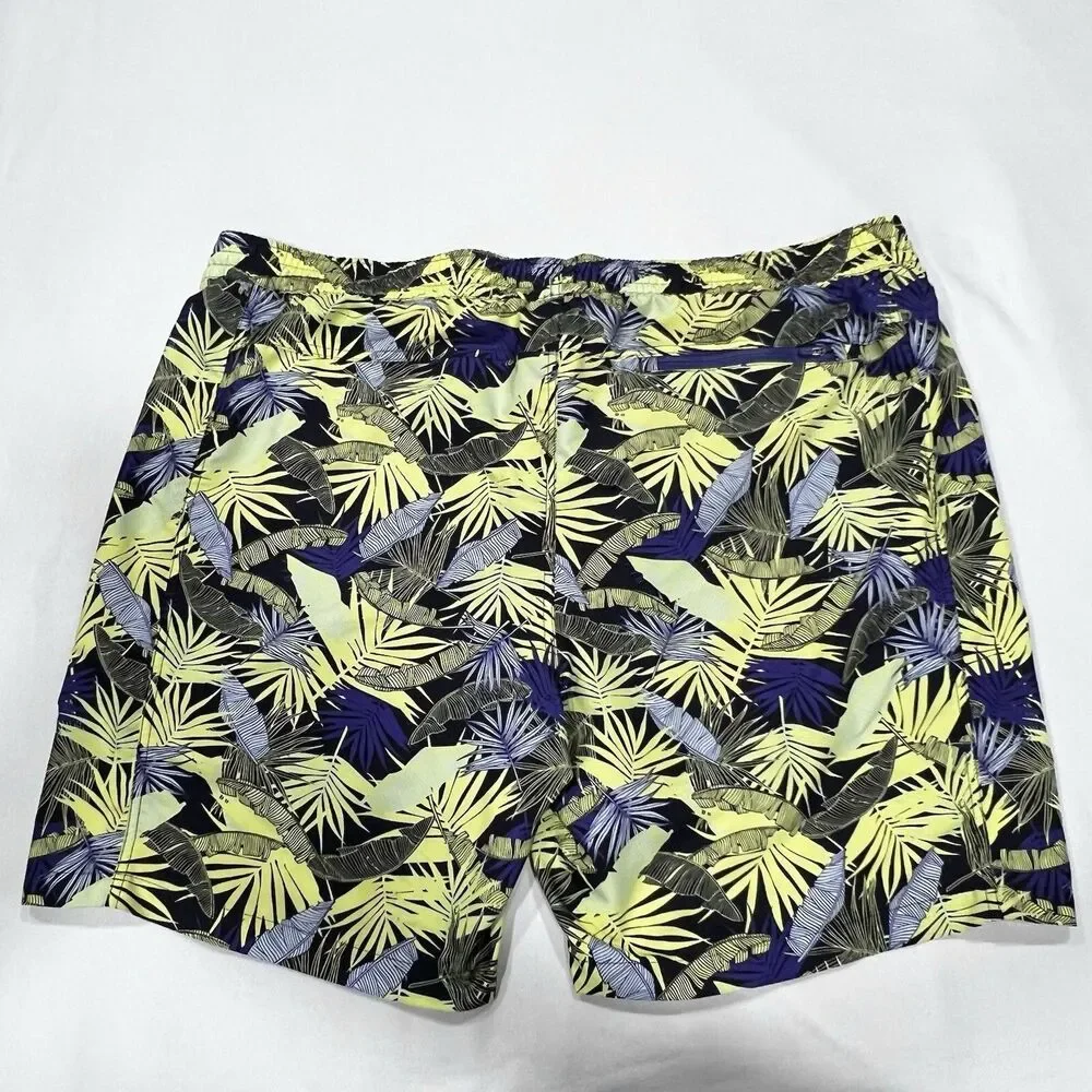Duluth Men Swim Trunks Tropical Blue Green Beach Surf Water Shorts Lined Sz‎ 3XL
